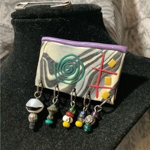 Handmade Artistic Brooch with Beaded Accents